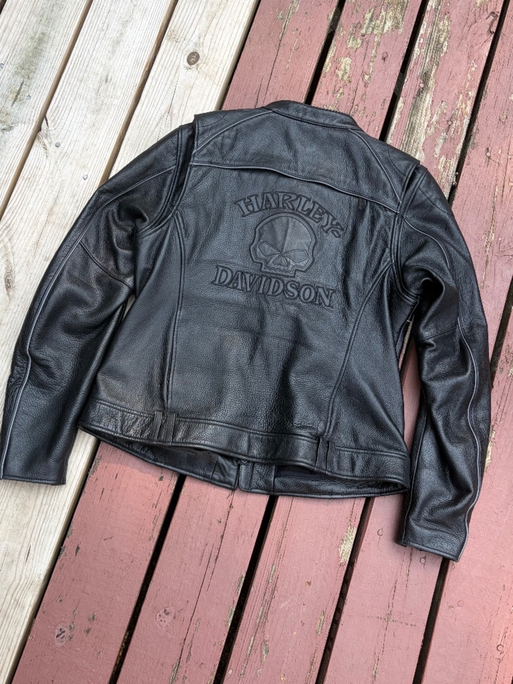 Vintage Harley Davidson Jacket Black Women's Meidum Leather 2008 Full Zip Biker - Picture 2 of 12
